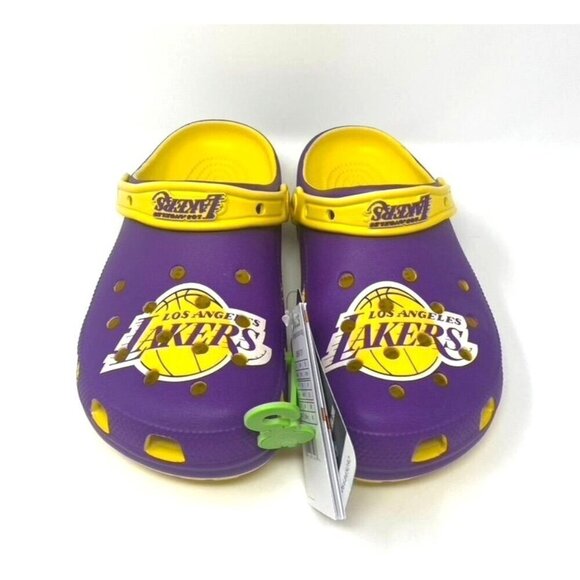 Crocs NBA™ Los Angeles Lakers Classic Clog Purple Gold Fan Unisex Sizes Various - Picture 1 of 10